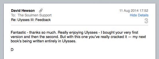 Out Now: "Writing a Novel with Ulysses"