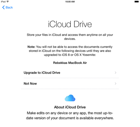 Attention: Upgrading to iCloud Drive in iOS 8 Will Prevent Syncing