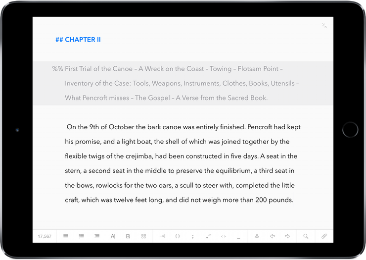 Ulysses for iPad When a Bluetooth Keyboard Is Attached