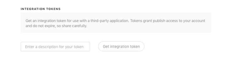 Generating an Integration Token on Medium